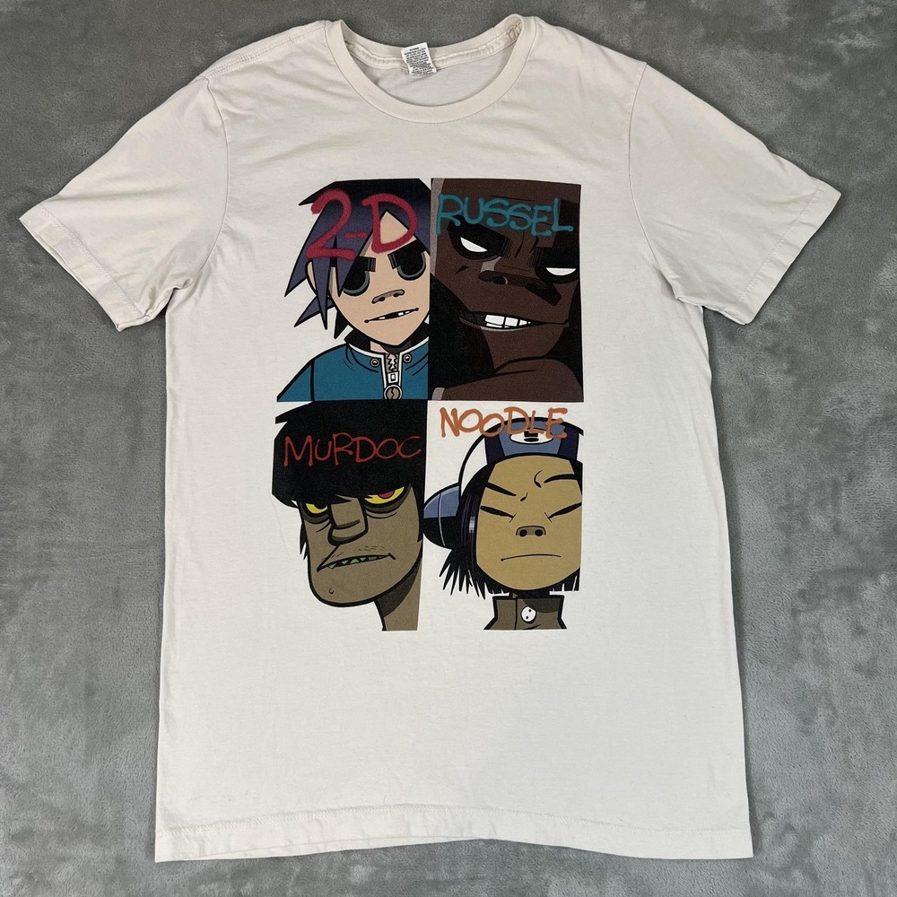 Gorillaz Shirt Mens Medium 2D Russel Murdoc Noodle Graphic Tee Pacific